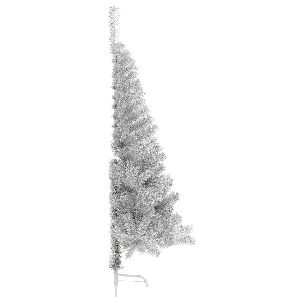 Artificial Pre-lit Christmas Tree PET 150 cm Silver without baubles