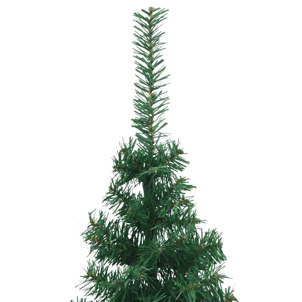 Corner Artificial Christmas Tree Green 180 cm PVC and Metal with 300 LEDs