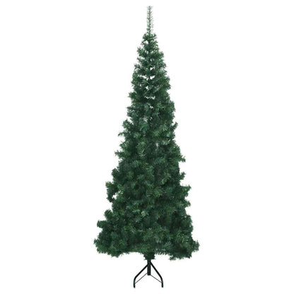 Corner Artificial Christmas Tree Green 180 cm PVC and Metal with 300 LEDs
