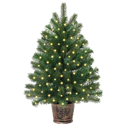 Artificial Christmas Tree Green PE and PVC 75 cm with LEDs