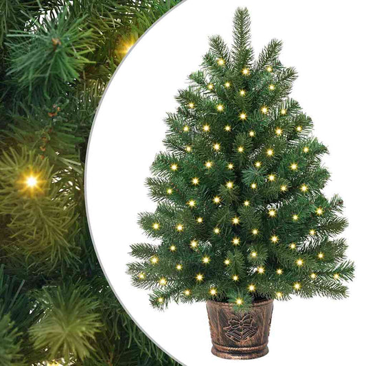 Artificial Christmas Tree Green PE and PVC 95 cm with LEDs