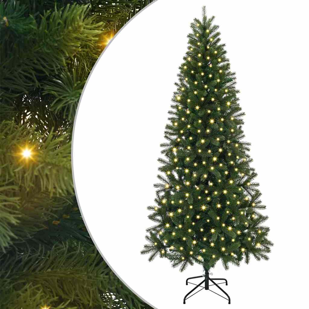 Artificial Christmas Tree Green PE and PVC 210 cm with LEDs