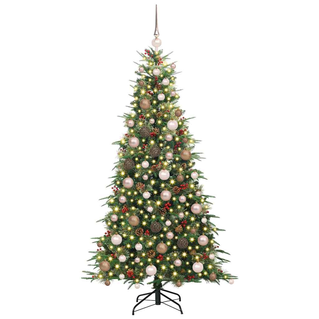vidaXL Artificial Hinged Christmas Tree Green 180 cm PE and PVC 3