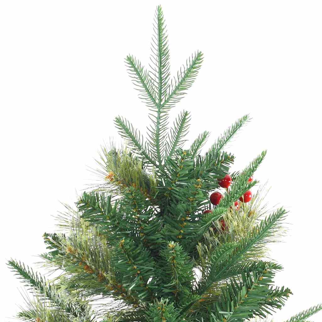 Artificial Hinged Christmas Tree PE and PVC Green 240 cm with LEDs