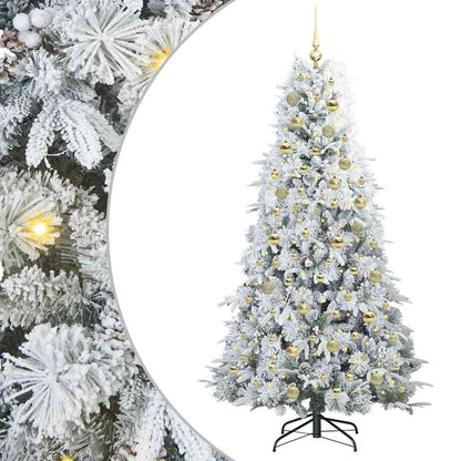 vidaXL Artificial Hinged Christmas Tree White 180 cm PE and PVC 2