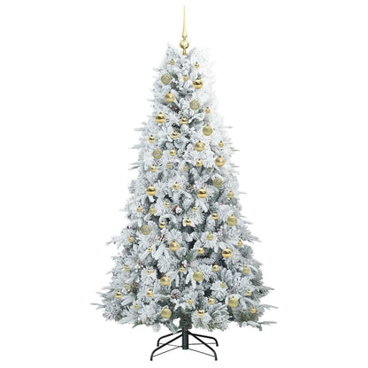 vidaXL Artificial Hinged Christmas Tree White 180 cm PE and PVC 4