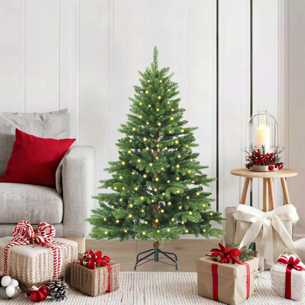 vidaXL Artificial Christmas Tree with 150 LEDs PE and PVC Green 120 cm