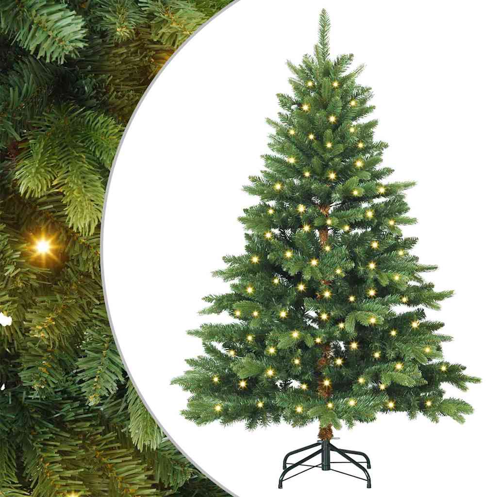 Artificial Christmas Tree with 150 LEDs PE and PVC Green 120 cm with LEDs