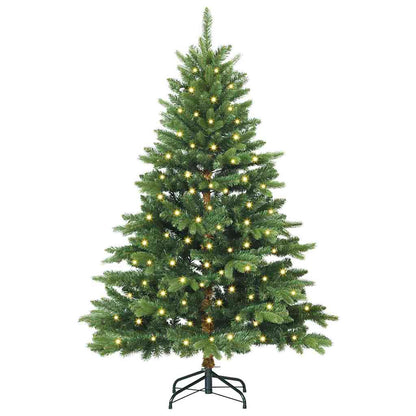 Artificial Christmas Tree with 150 LEDs PE and PVC Green 120 cm with LEDs