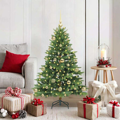 Artificial Christmas Tree with 150 LEDs PE and PVC Green 120 cm with LEDs &gold balls