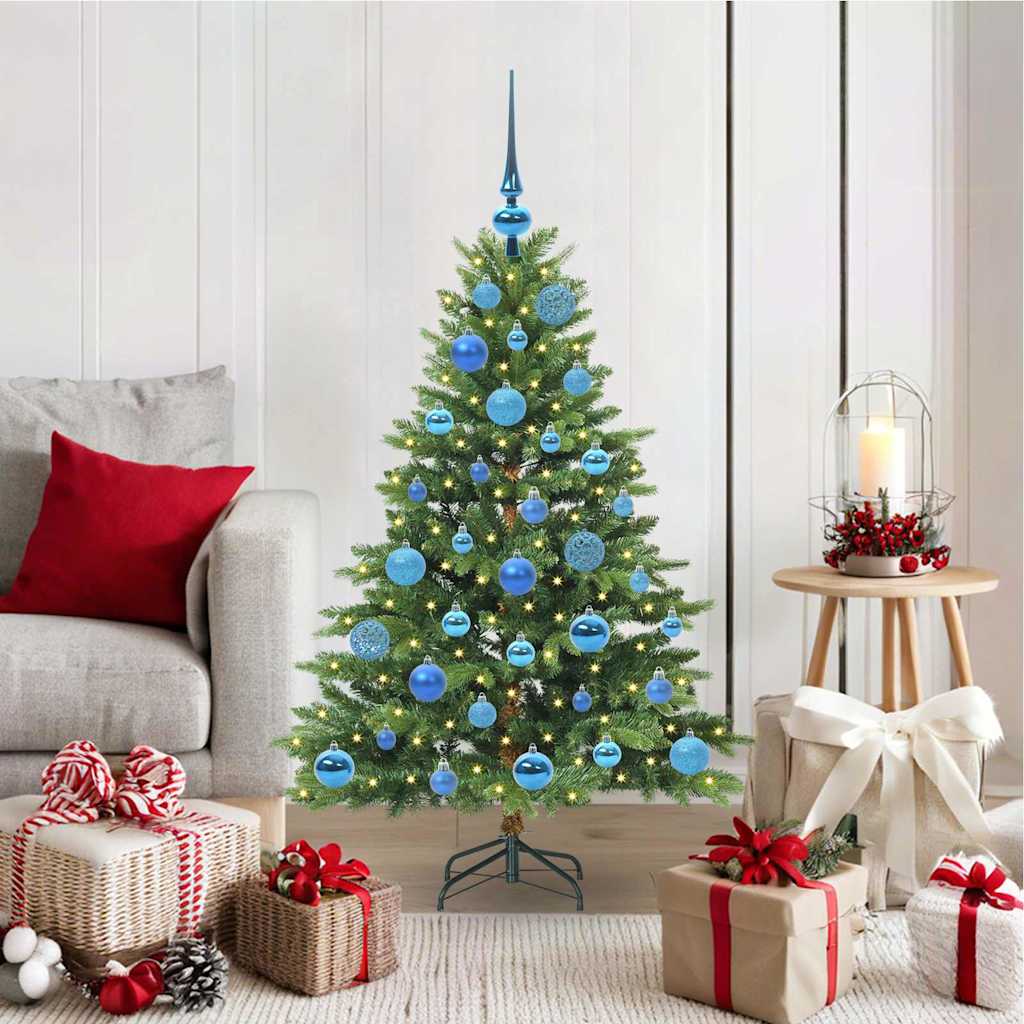Artificial Christmas Tree with 150 LEDs PE and PVC Green 120 cm with LEDs &blue balls