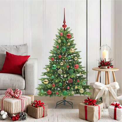 Artificial Christmas Tree with 150 LEDs PE and PVC Green 120 cm with LEDs &multicolour balls