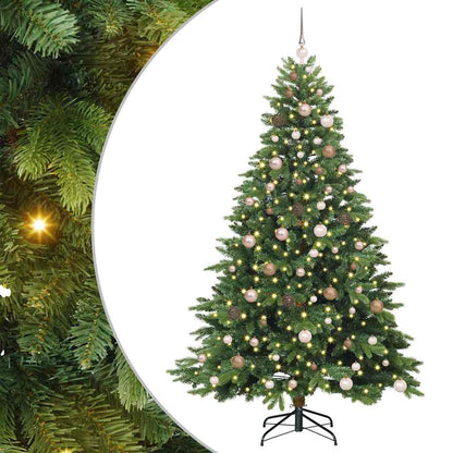 vidaXL Artificial Christmas Tree with 300 LEDs Green 210 cm PE and PVC 2