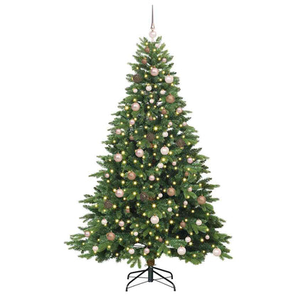 vidaXL Artificial Christmas Tree with 300 LEDs Green 210 cm PE and PVC 3