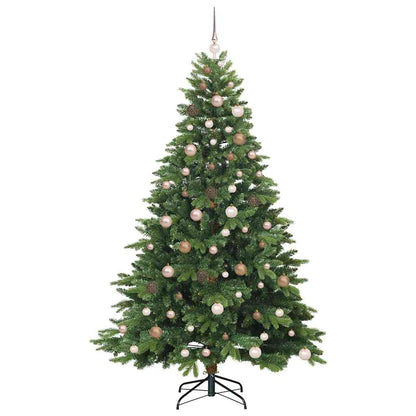 vidaXL Artificial Christmas Tree with 300 LEDs Green 210 cm PE and PVC 4