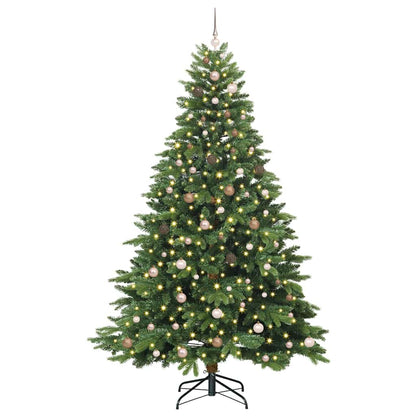 vidaXL Artificial Christmas Tree with 300 LEDs Green 240 cm PE and PVC 3