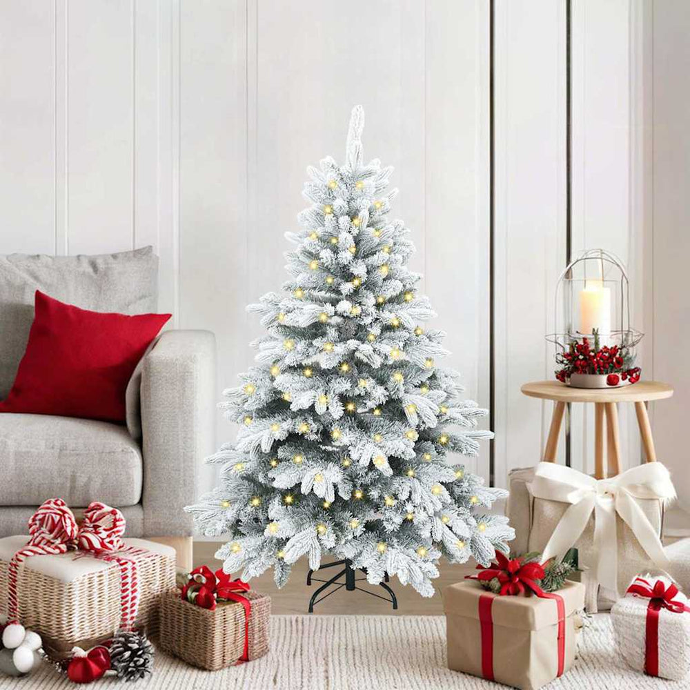 vidaXL Artificial Christmas Tree with 150 LEDs PE and PVC White 120 cm
