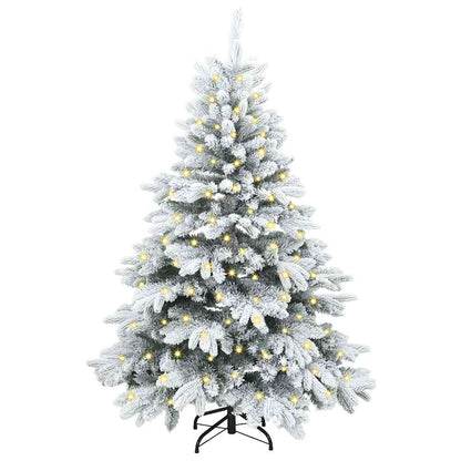 Artificial Christmas Tree with 150 LEDs PE and PVC White 120 cm with LEDs