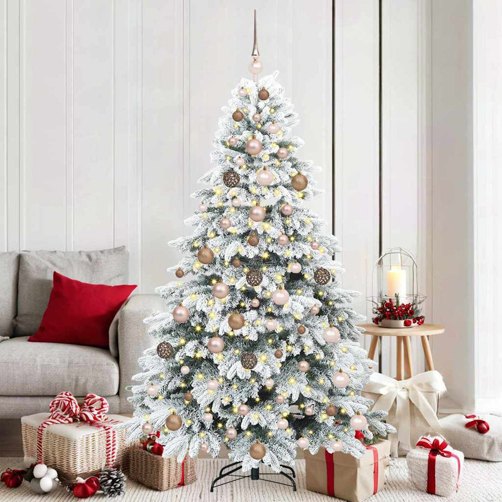vidaXL Artificial Christmas Tree with 300 LEDs White 180 cm PE and PVC