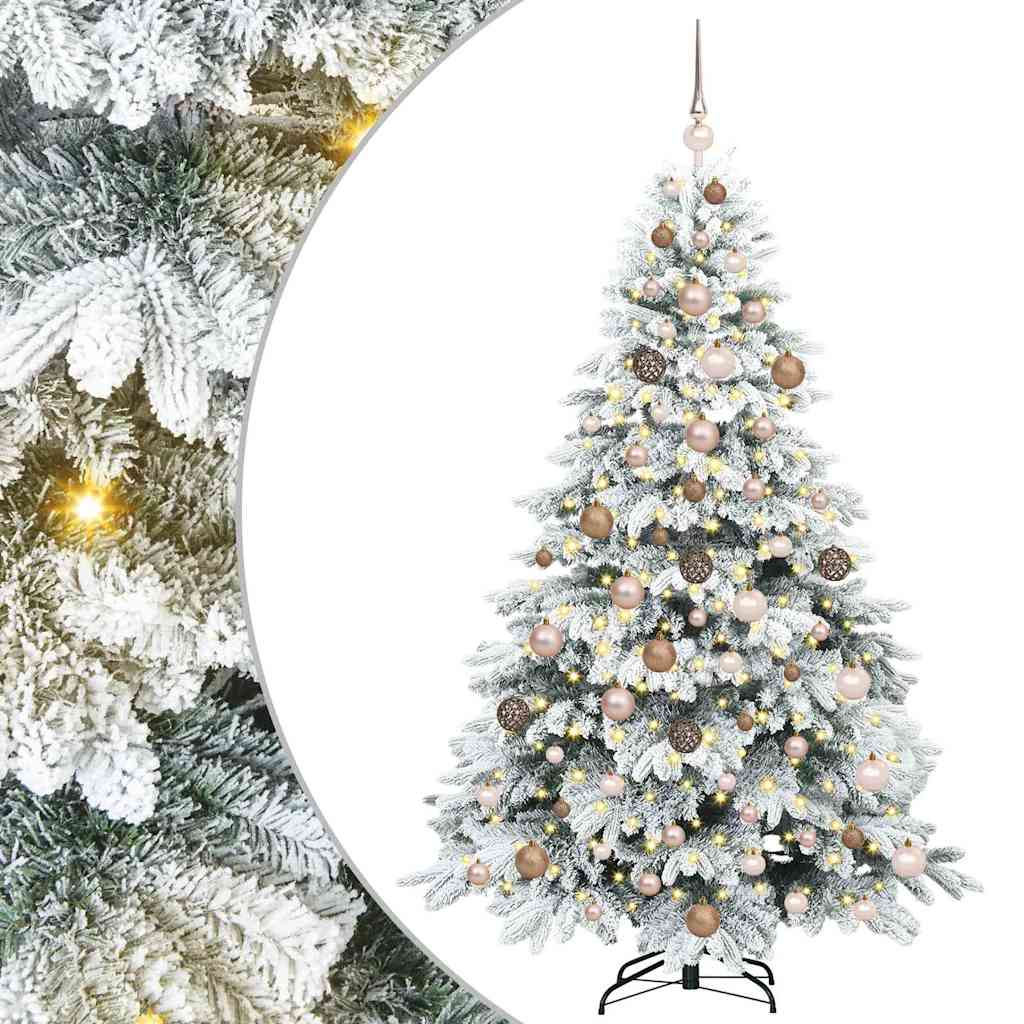 vidaXL Artificial Christmas Tree with 300 LEDs White 180 cm PE and PVC 2