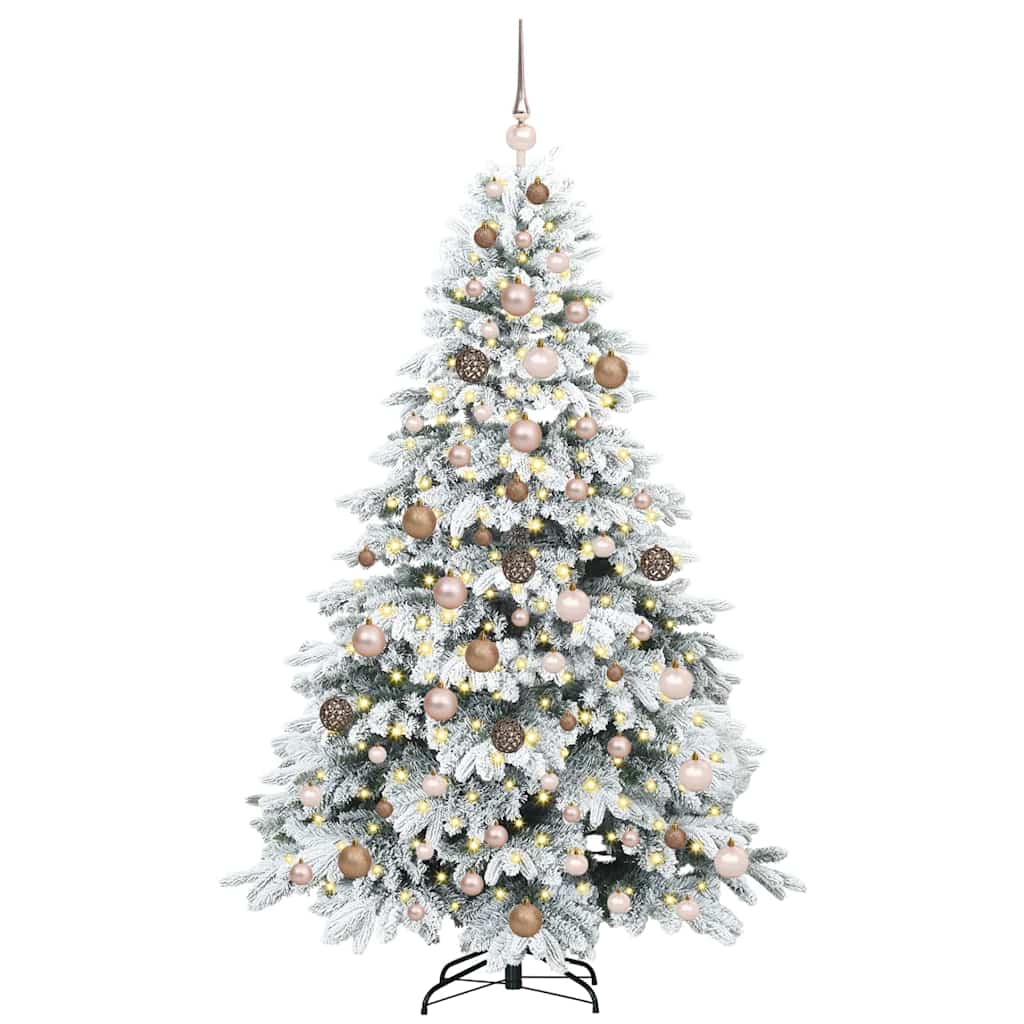 vidaXL Artificial Christmas Tree with 300 LEDs White 180 cm PE and PVC 3