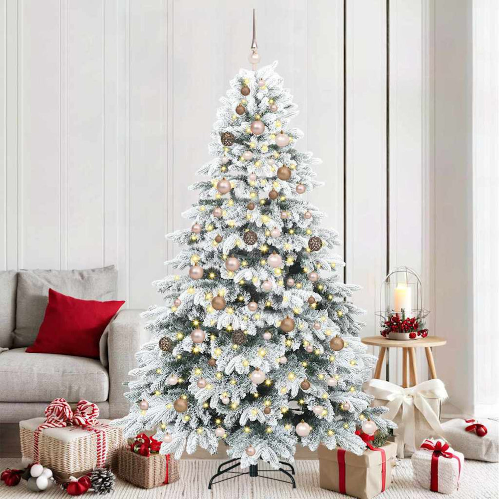 vidaXL Artificial Christmas Tree White 210 cm PE and PVC