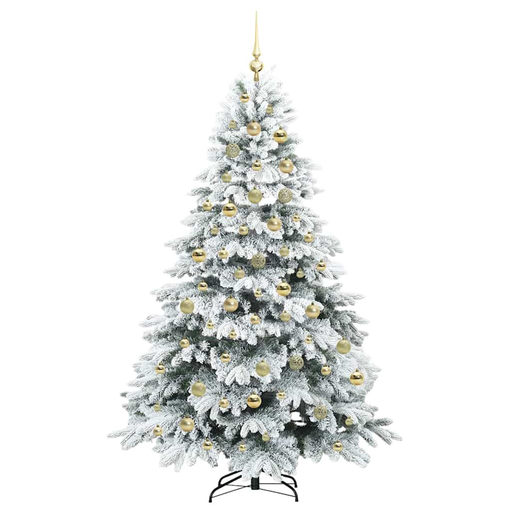 vidaXL Artificial Christmas Tree with 300 LEDs White 210 cm PE and PVC 4