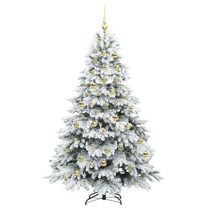 vidaXL Artificial Christmas Tree with 300 LEDs White 210 cm PE and PVC 4