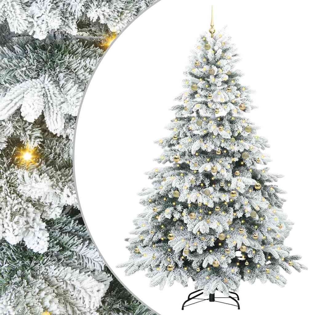 vidaXL Artificial Christmas Tree with 300 LEDs White 240 cm PE and PVC 2