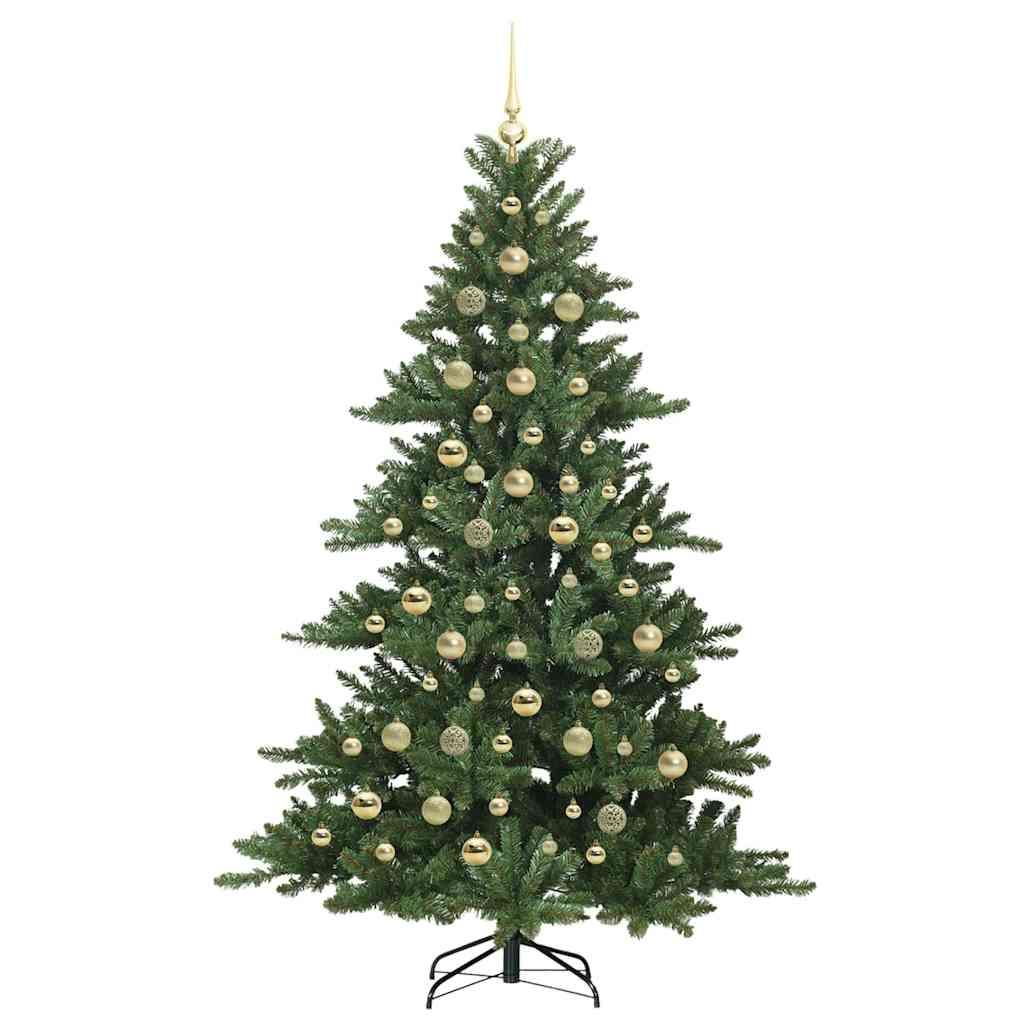 vidaXL Artificial Hinged Christmas Tree Green 210 cm PVC and Steel 4
