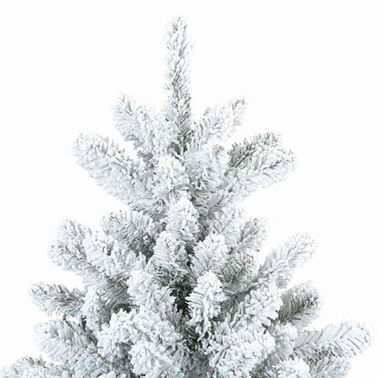Artificial Hinged Christmas Tree PVC and Steel White 210 cm with LEDs