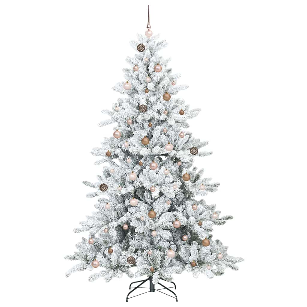 vidaXL Artificial Hinged Christmas Tree White 240 cm PVC and Steel 4