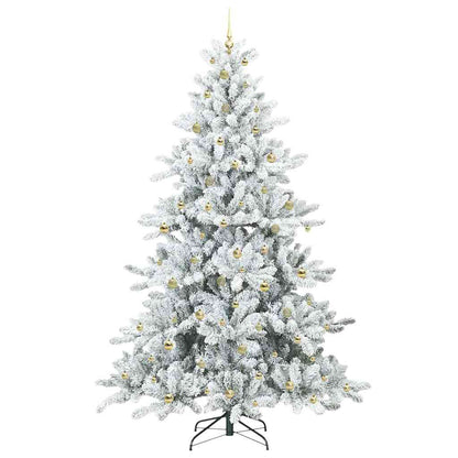 vidaXL Artificial Hinged Christmas Tree White 240 cm PVC and Steel 4