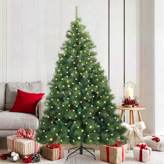 Artificial Christmas Tree PE and PVC Green 180 cm with LEDs