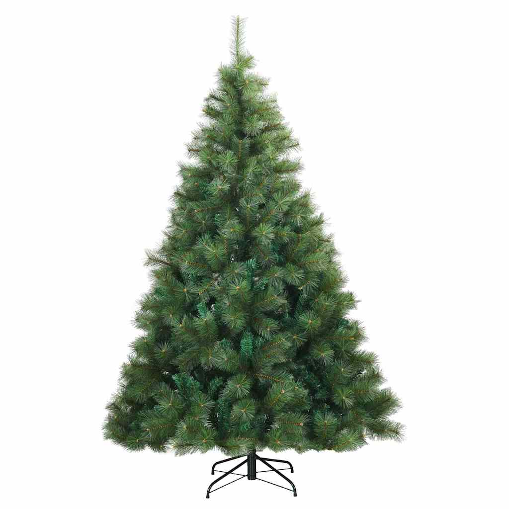 Artificial Christmas Tree with 300 LEDs PE and PVC Green 210 cm with LEDs