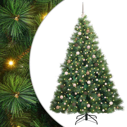 vidaXL Artificial Christmas Tree with 300 LEDs Green 210 cm PE and PVC 2