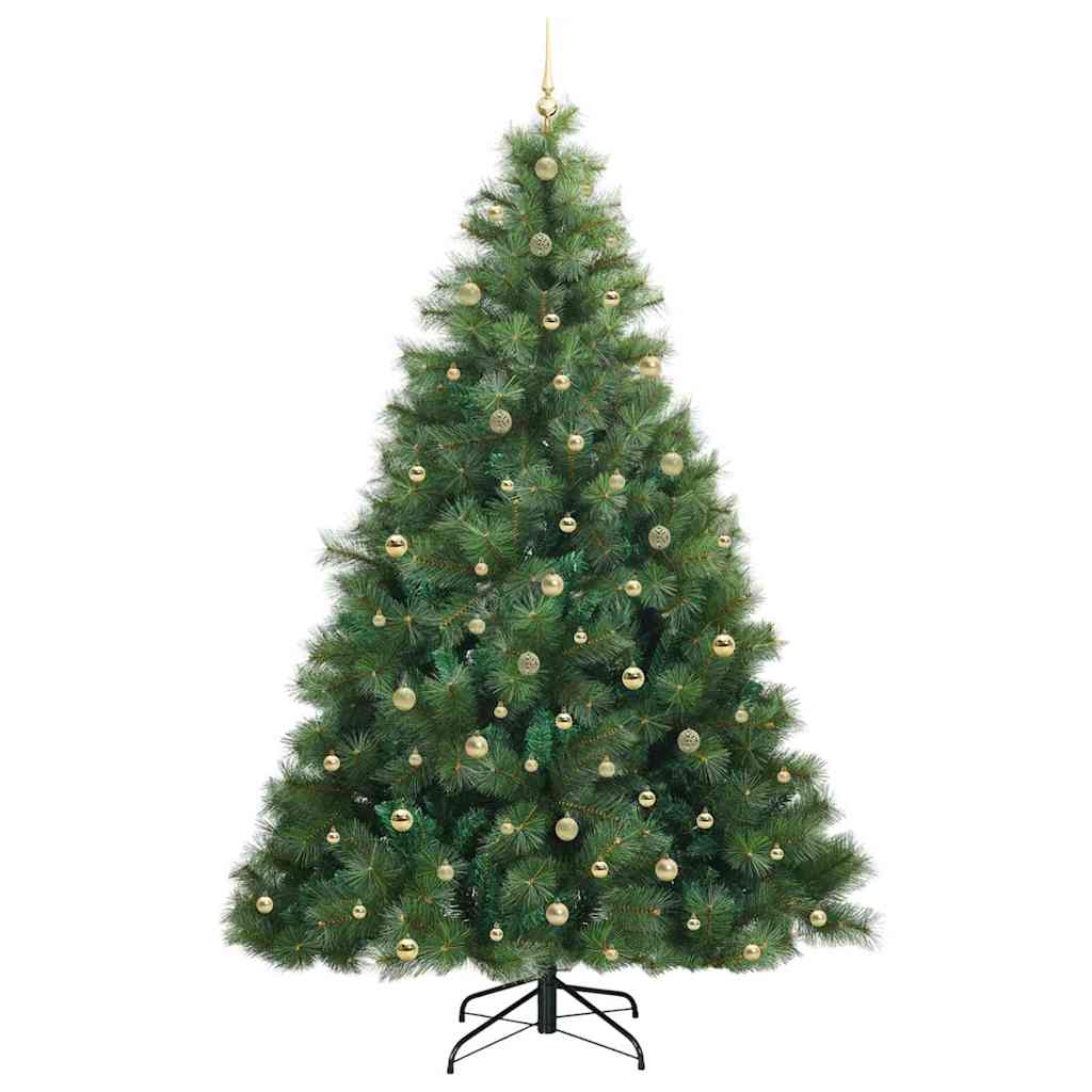 vidaXL Artificial Christmas Tree with 300 LEDs Green 240 cm PE and PVC 4