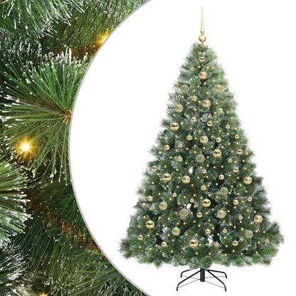 vidaXL Artificial Christmas Tree with 300 LEDs Green 210 cm PE and PVC 2