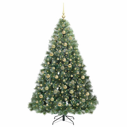 vidaXL Artificial Christmas Tree with 300 LEDs Green 210 cm PE and PVC 3