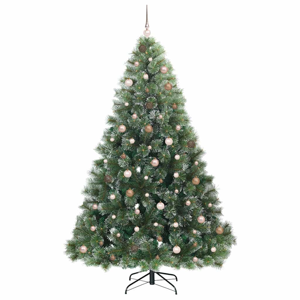 vidaXL Artificial Christmas Tree with 300 LEDs Green 240 cm PE and PVC 4