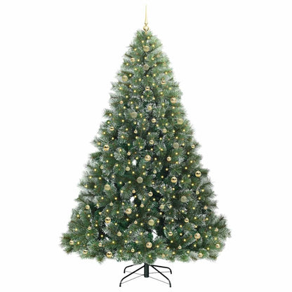 vidaXL Artificial Christmas Tree with 300 LEDs Green 240 cm PE and PVC 3