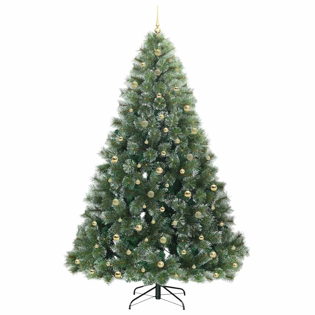 vidaXL Artificial Christmas Tree with 300 LEDs Green 240 cm PE and PVC 4