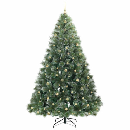 vidaXL Artificial Christmas Tree with 300 LEDs Green 240 cm PE and PVC 4