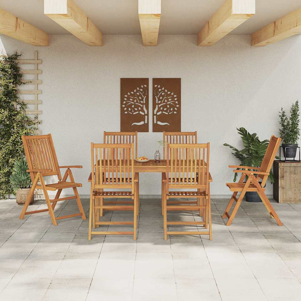 vidaXL Garden Dining Set 7 pcs Natural Solid Acacia Wood