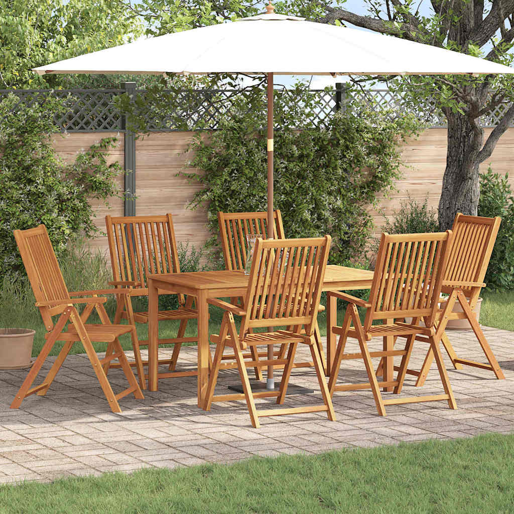 vidaXL Garden Dining Set 7 pcs Natural Solid Acacia Wood 4