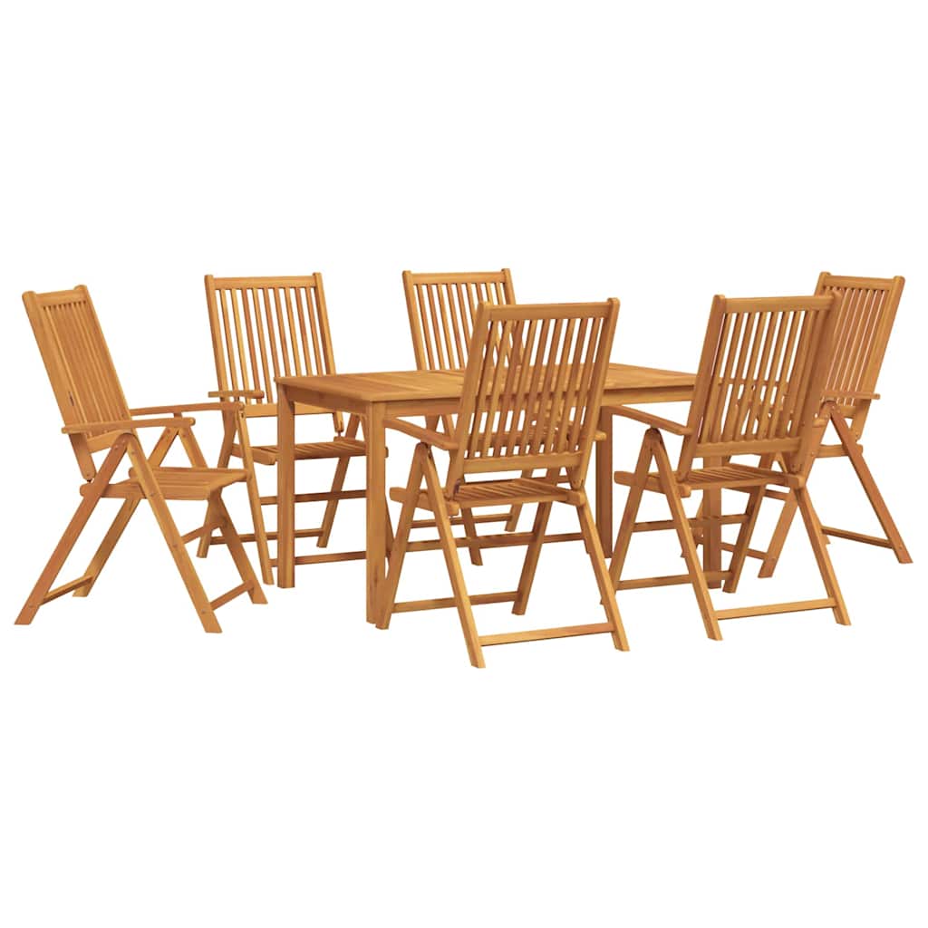 vidaXL Garden Dining Set 7 pcs Natural Solid Acacia Wood 2
