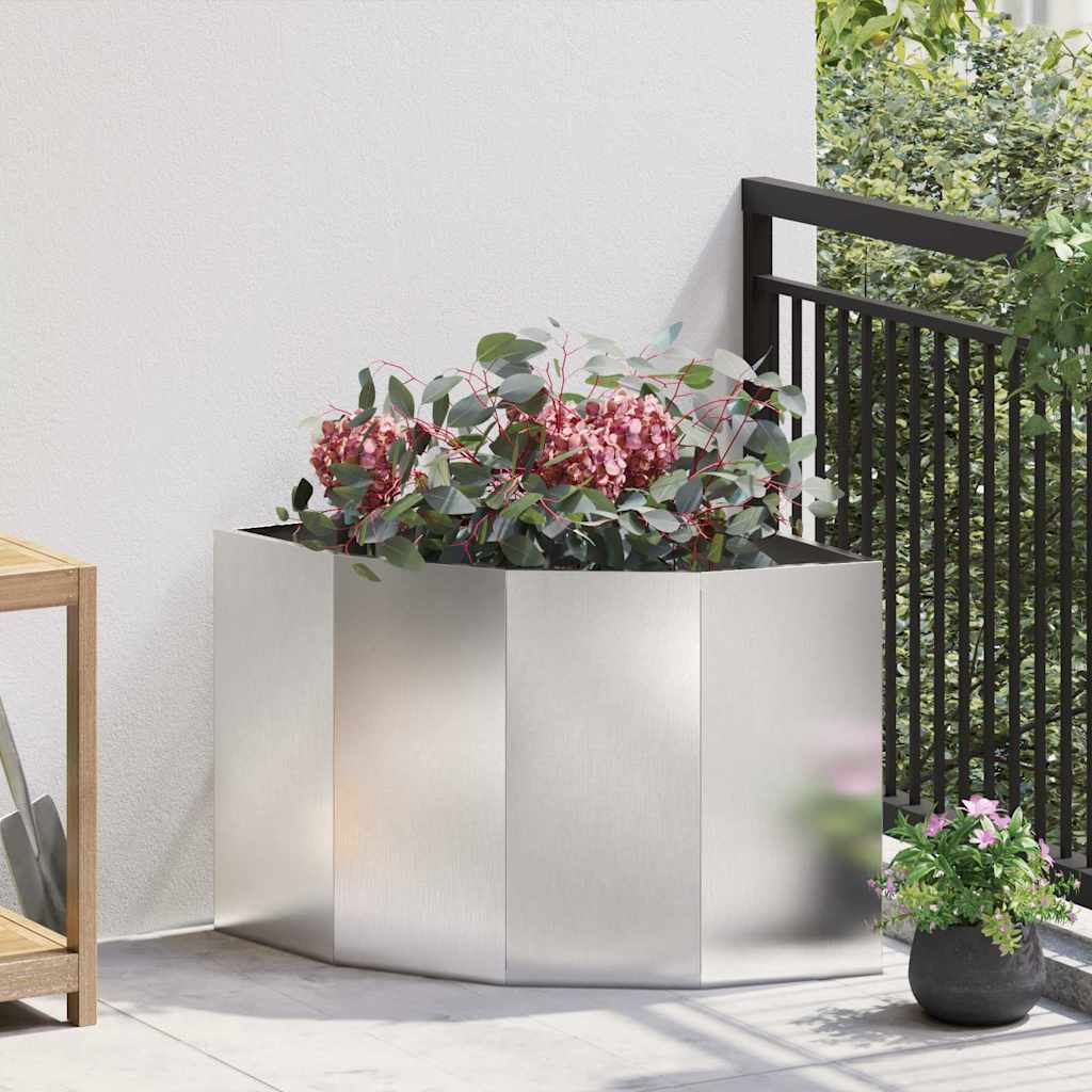 Corner Planter 60 x 60 x 50 cm Steel Stainless steel