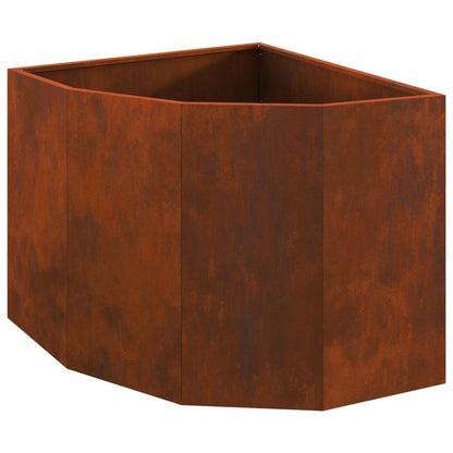 Corner Planter 60 x 60 x 50 cm Steel Weathering steel