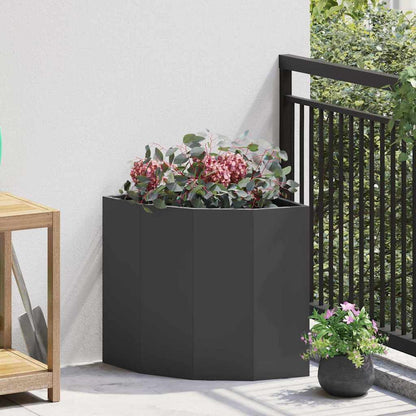 Corner Planter 45 x 45 x 50 cm Steel Black