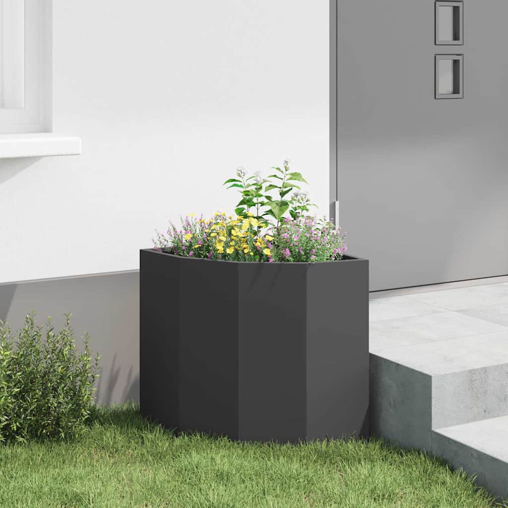 Corner Planter 45 x 45 x 50 cm Steel Black
